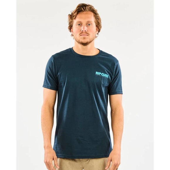 Rip Curl Men's Surf Revival Coastal Tee T-Shirt - Dark Navy - Picture 2 of 3